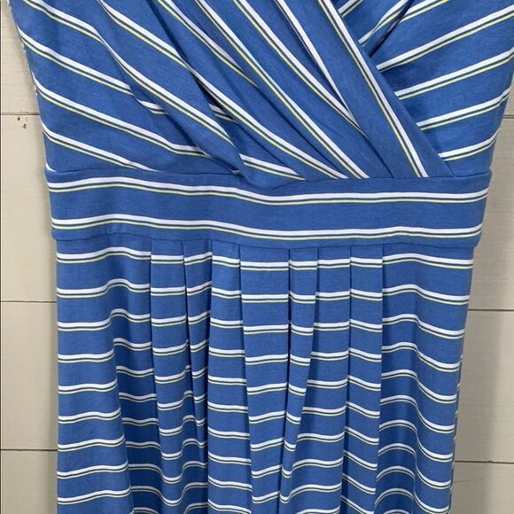 Lands' End Blue and White Wrap Midi Dress womans size XSP modal - Picture 3 of 9